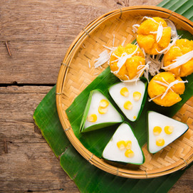 28. Delicious Thai Dessert , Thai jelly with coconut cream and Toddy palm cak.jpg